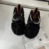 MQTIME  -  Designer Lambwool Moccasins Shoes Femme Winter Warm Cotton Shoes Loafers Comfy Curly Sheep Fur Flats Ballets Woman