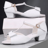 MQTIME  -  Chocolate Gold Classic Dance Shoes Latin Dance Shoe Man Solid Latino Dance Shoes Women Child Adult Suit Soft Heels Dance