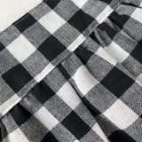  MQTIME  -  Retro Linen Black And White Plaid Girls Square Neck Dress Summer New Baby Girl Cotton Linen Loose Breathable Sleeveless Dresses