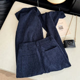  MQTIME  -  Fashion Corduroy Casual Pants for Women Spring Autumn New High Waist Straight Pants Korean Style Versatile Loose Trousers