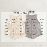 MQTIME  -  Kids Tee Clothing Set Linen Vest And Shorts Boys Girls 2 Pcs Suit Summer Children Outwear Clothes