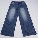  MQTIME  -  Y2K Rhinestone Wide Leg Jeans Women Gradient Washed Baggy Denim Pant Low Waist Sparkly Glitter Flare Trouser Streetwear