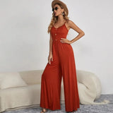 MQTIME  -  Women Rompers Summer New Ladies Casual Clothes Loose Linen Cotton Jumpsuit Sleeveless Backless Playsuit Trousers Overalls YSQ16