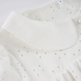 MQTIME  -  Sweet Cute Jacquard Peter Pan Collar Short Sleeve Loose Casual Short Dresses