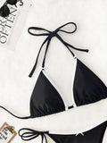 MQTIME  -  New Summer Swimwear Bikinis Sexy Laced Up Thong Bikini 2 Piece Set Women Split Swimsuit Beach Vacation Bikinis Set
