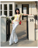  MQTIME  -  Spring New Hot Selling Slimming Design Horn Cut Cotton Solid Color Pants for Women