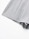 Mqtime Spring Summer Shorts Women Preppy Style School Box Pleated Skort With Belt Side Zipper Mid Waist Gray Mini Shorts For Woman