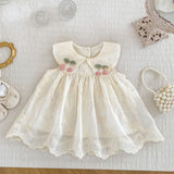 MQTIME  -  New Summer Children Clothes 1-5Yrs Kids Princess Dresses Sleeveless Cotton Lace Splicing Baby Girl Party Dress