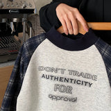 MQTIME  -  Kids Boys Sweatshirt Winter Letter Printed Thicken Warm Toddler Girls Hoodies Plaid Patchwork Infant Boys Tops Pullovers