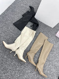 MQTIME  - New Women knee-high Boots elegant female Pointed toe Thin Heel long Boots fashion slip on high heels autumn winter shoes