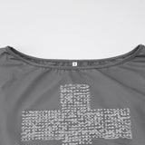 MQTIME  -  Casual Loose Rivet Skew Collar Short Sleeve Streetwear Print Women's T-shirts