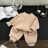 MQTIME  -  Kids Baby Girls Two Piece Suit Solid Color Thicken Warm Toddler Girls Tops+elastic Waist Infant Baby Girls Jogger Pant Outfit