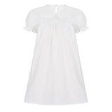 MQTIME  -  Summer Korean Peter Pan Collar Puff Sleeve High Waist Loose Solid All Match Short Woman Dress