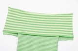 MQTIME  -  Green Striped Top Woman Chic Short Sleeve Off-shoulder Ribbed Knit Slim Fit Blouse  Casual Summer Street Holiday Shirts Y2k