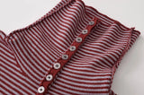 MQTIME  -  Vintage Women Striped Knitted Shirt Slim Buttons Pullovers Sweater Lady Top Spring Autumn Female Long Sleeve Knit T-Shirt