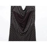  MQTIME  -  Polka Dot V-Neck Long Dress for Women Backless Lace-Up Sexy Deep V Neck Gown Summer Fashion Club Wear Ladies' Elegant Gown