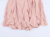 MQTIME  -  Women Ruffled Mini Skirts Solid Color Summer Chic Streetwear High Waist Elastic Asymmetric Hem Skirts Female Slim Mesh Skirts
