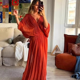 MQTIME  -  Summer Hot-Selling Pleated V-Neck Design-Sense Dress