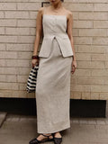MQTIME  -  2 Piece Women Sets New Arrival Spring Summer Matching Sets Two Pieces Sets Top And Maxi Skirt Suits Outfits Clothing