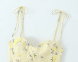  MQTIME  -  Chic Elegant Corset Top Backless Short Cami Tops New Summer Fashion Floral Printed Sexy Party Night Tops