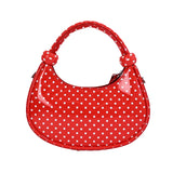 MQTIME  -  Women Polka Dot PU Leather Mini Handbag New Trend Female Top Handle Cute Half Moon Shoulder Purse Lady Crossbody Bags
