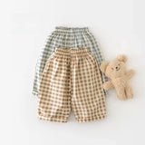 MQTIME  -  Spring New Baby Loose Trousers Cotton Toddler Girls Casual Pants Fashion Boys Plaid Wide Leg Pants Infant Clothes