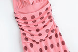 MQTIME  -  summer new women's casual fashion simple halter neck V-neck sleeveless backless polka dot long dress