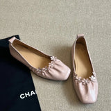 MQTIME  -  New Retro Women's Shoes Exquisite Soft Leather Casual Shoes for Woman French Square Head Flat Shoe Designer Shoes Zapatos Mujer