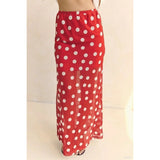 MQTIME  -  Women's Summer Y2k Vintage Polka Dot Print Long Skirt Elastic High Waist Mesh Sheer See-through Layered A-line Skirts