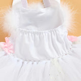 MQTIME  -  Easter Days 0-11Y Princess Kids Girls Summer Dress Strap Sleeveless Lace Up Sequined Rabbit Lace Tutu Dresses