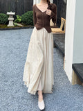 MQTIME  -  Vintage Cotton Linen Skirt Women Irregular High Waisted Maxi Skirts Elegant Ladies Casual Loose Summer A-line Long Skirt