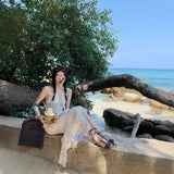 MQTIME  -  Summer New High Waist Slim Fish Tail Half Skirt Women's Polka Dot Uneven Hemline Wrap around Skirt Stylish Chic Trendy