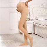 Mqtime Soft Velevt Tights For Pregnant Women Adjustable High Waist Maternity Pantyhose U-shaped Belly Support Leggings Spring Autumn