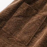  MQTIME  -  Autumn New Girls Corduroy Brown Strapless Dress Retro Casual Back Cross Straps Elastic Waist Sleeveless Dresses Kids Clothes