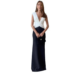  MQTIME  -  Women's New Fashion Strap Dress, Women's Slimming Splicing Long Dress, Evening Dress