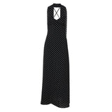MQTIME  -  Summer Women's French Temperament Polka Dot Sexy V-neck Suspender Backless Dress