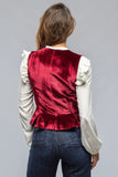 MQTIME  -  Luxury Vintage Velvet V-neck Sleeveless Vest Tank Top Women New Short Waistcoat Vest Top Single-breasted Cardigan Jackets