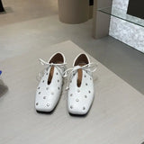  MQTIME  -  Women's diamond flat  fashionable shoe Comfortable Casual Flats Female Retro Shoes Low Heeled Soft Soled Flat Shoes