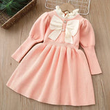 MQTIME  -  New Autumn Christmas Style Baby Girl Birthday Party Dress Kids Princess Dresses 2-6Yrs Children Knitted Clothes