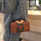 MQTIME  -  Vintage Shoulder Bag for Women PU Leather Armpit Bag Fashion Rhinestone Buckle Crossbody Bag Punk Designer Top-handle Bags