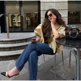 MQTIME  -  Khaki Color Short Cape Style Jackets Women Casual Solid Lapel Full Sleeves Single Breasted Coats Lady Daily Street Outwear New