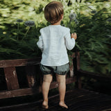  MQTIME  -  Casual Daily Cotton And Linen Children's Shirt Autumn New Retro Mori Buttons Long-Sleeved Shirts Boys And Girls Clothing
