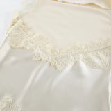 MQTIME  -  Elegant Neck-Mounted Lace Splicing Skirt Set Women Loose Backless Sexy Top Slim Short Skirt Summer Banquet Fashion Suit