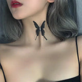 Mqtime Fashion Super Fairy Lace Butterfly Chokers Necklaces Transparent Chocker Party Neck Jewelry Accessories Collar