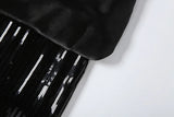 MQTIME  -  Sequins Patchwork Faux 2 Piece Set Strapless Maxi Dress Women Sexy See Through Backless Bodycon Party Long Robe Vacation Outfits