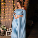 MQTIME  -  Strapless Plus Size Maternity Dresses Photo Long Pregnancy Shooting Dress For Pregnant Women Evening Party Photography Maxi Gown