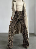 MQTIME  -  Summer Winter 2024 Women Leopard Trousers Streetwear High Waist Straight Pants For Women