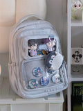 MQTIME  -  Korean Sle Large Capaci Bapa for Girls Anime Con Bookbag Transparent B Bubble Wrap Board Pain Bag Baby Bag