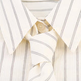 MQTIME  -  Boyfriend Style Striped Loose Full Sleeve White Shirts Women Casual Single Breasted Shirt With Tie Autumn New Women Tops