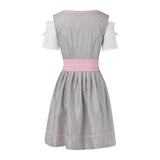 MQTIME  -  Women 2024 New Pink Bowknot Lace Up Oktoberfest Cosplay Suits Party Costume German Beer Stage Performance Costume Apron Dress